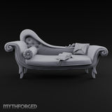 Chapter Left Open, Owner Gone Ornate Tufted Chaise Lounge