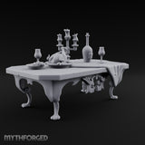 Feast Abandoned Mid-Toast Ornate Banquet Table