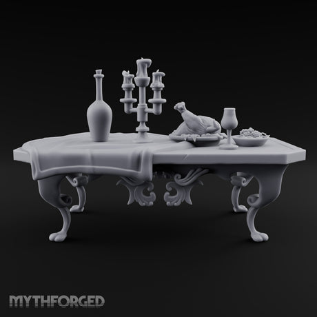 Feast Abandoned Mid-Toast Ornate Banquet Table