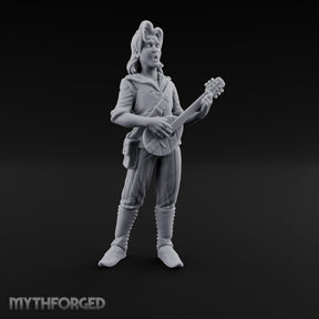 Guitar Shredding Human Bard Miniature for Dungeons and Dragons, Pathfinder or other TTRPGs