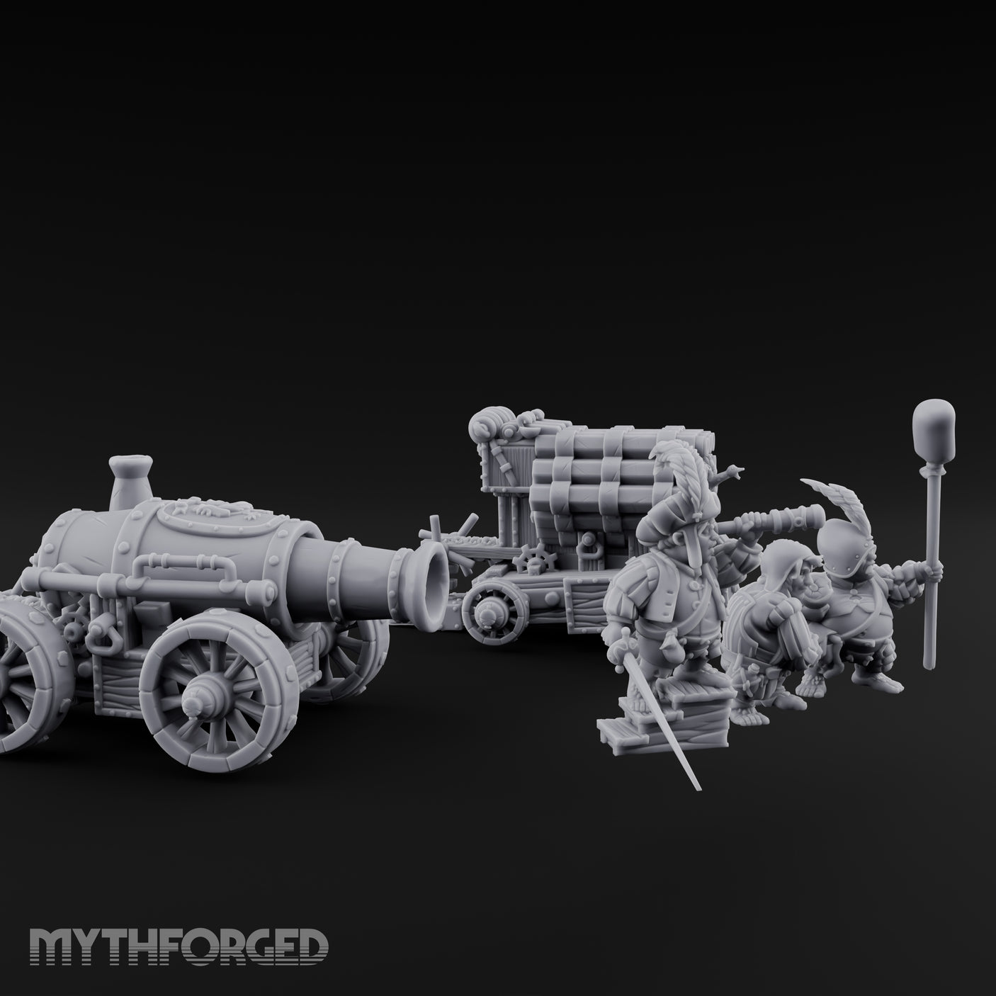Spyglass Spotting Artillery Crew Set Miniature for Dungeons and Dragons, Pathfinder or other TTRPGs