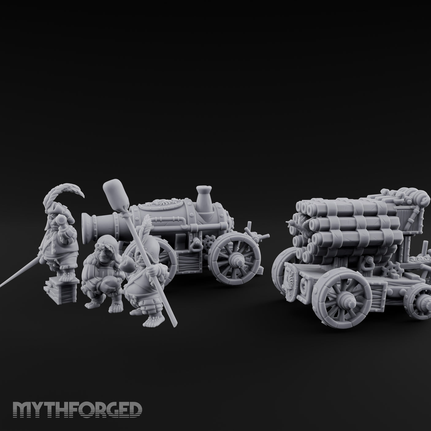 Spyglass Spotting Artillery Crew Set Miniature for Dungeons and Dragons, Pathfinder or other TTRPGs