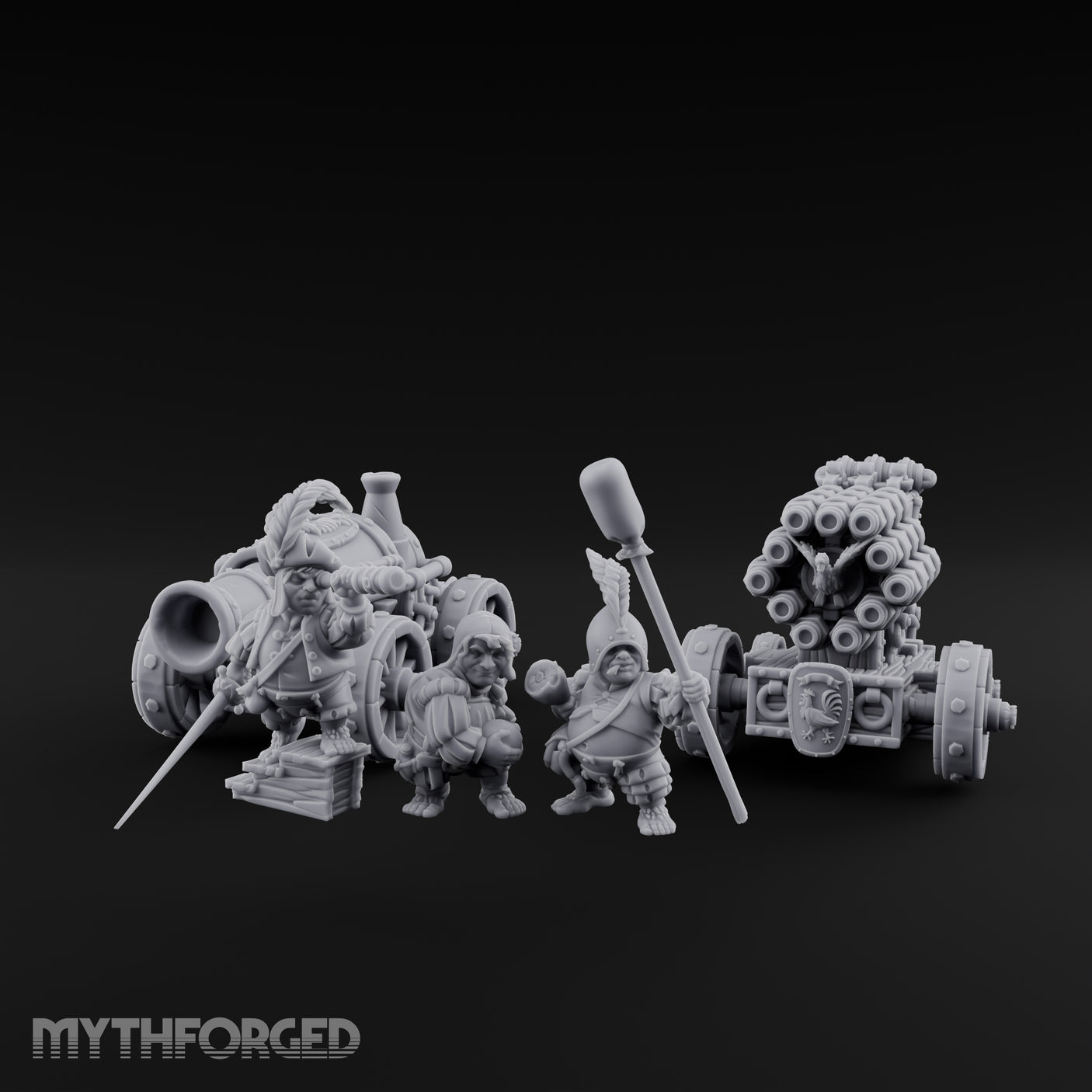 Spyglass Spotting Artillery Crew Set Miniature for Dungeons and Dragons, Pathfinder or other TTRPGs