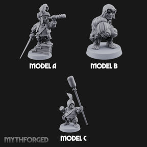 Spyglass Scouting Halfling Bombardiers Miniature for Dungeons and Dragons, Pathfinder or other TTRPGs