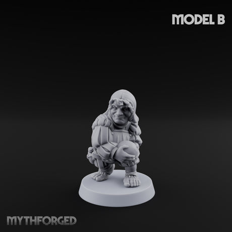 Spyglass Scouting Halfling Bombardier B Miniature for Dungeons and Dragons, Pathfinder or other TTRPGs