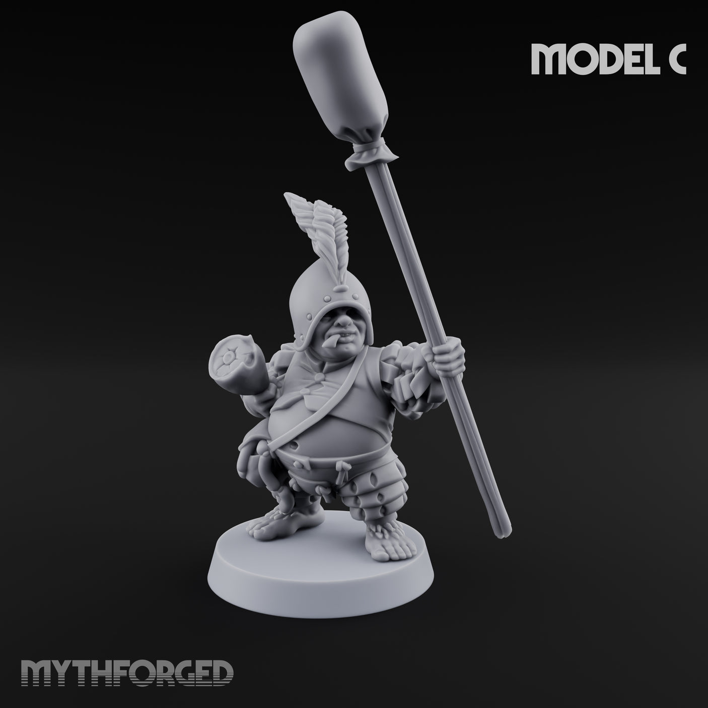 Spyglass Scouting Halfling Bombardier C Miniature for Dungeons and Dragons, Pathfinder or other TTRPGs