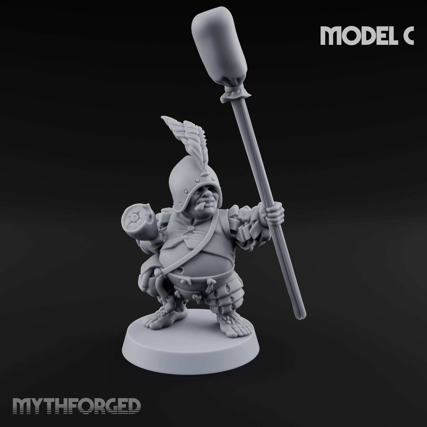 Spyglass Scouting Halfling Bombardier C Miniature for Dungeons and Dragons, Pathfinder or other TTRPGs