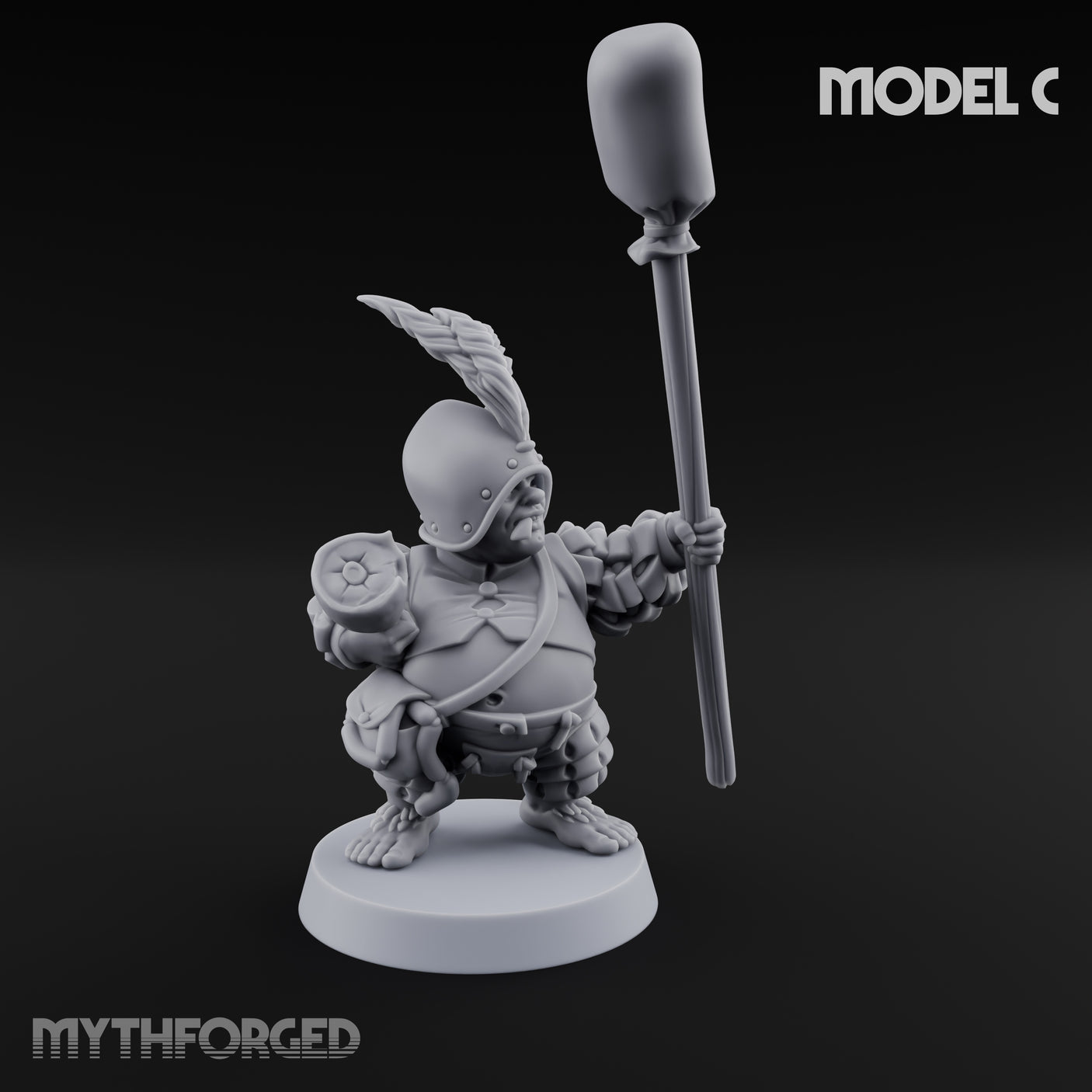 Spyglass Scouting Halfling Bombardier C Miniature for Dungeons and Dragons, Pathfinder or other TTRPGs