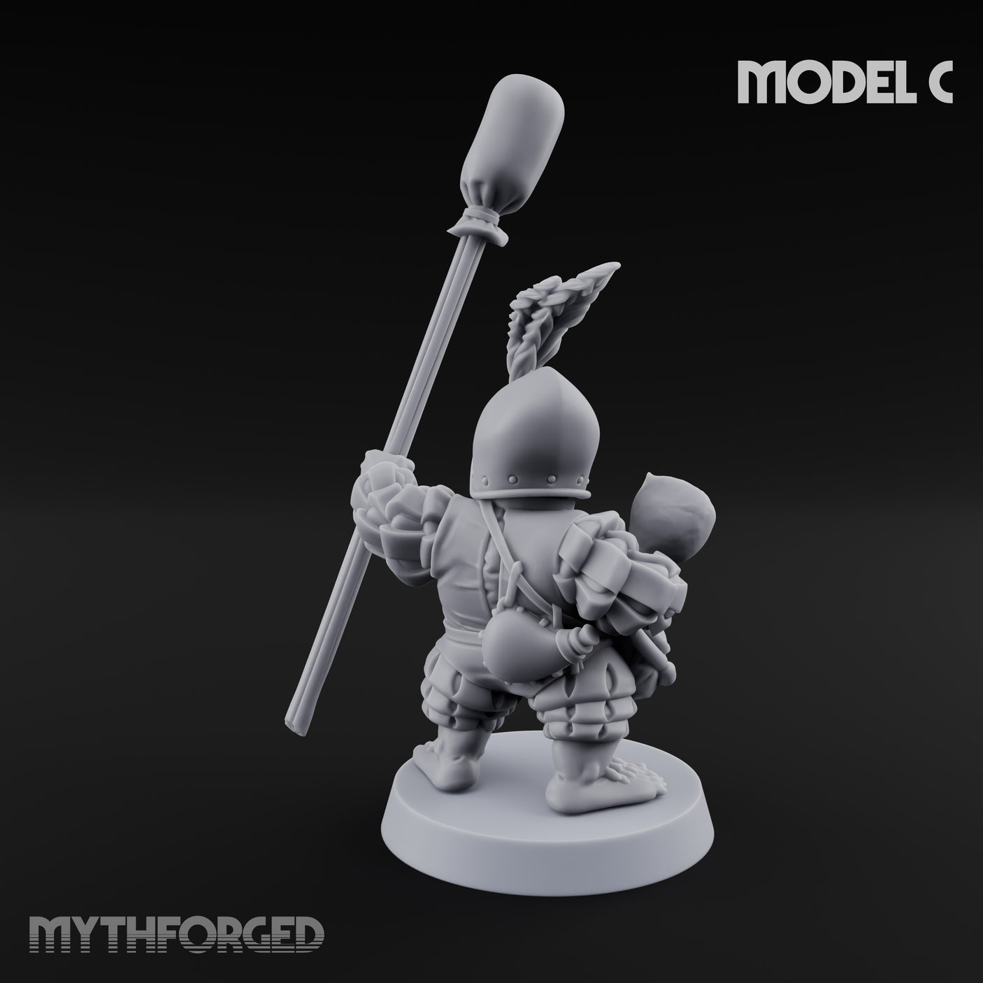 Spyglass Scouting Halfling Bombardier C Miniature for Dungeons and Dragons, Pathfinder or other TTRPGs