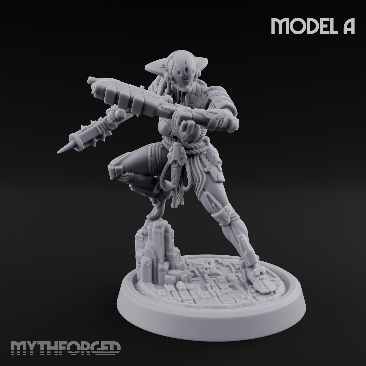 Gun Running Goblin Trooper A Miniature for Dungeons and Dragons, Pathfinder or other TTRPGs