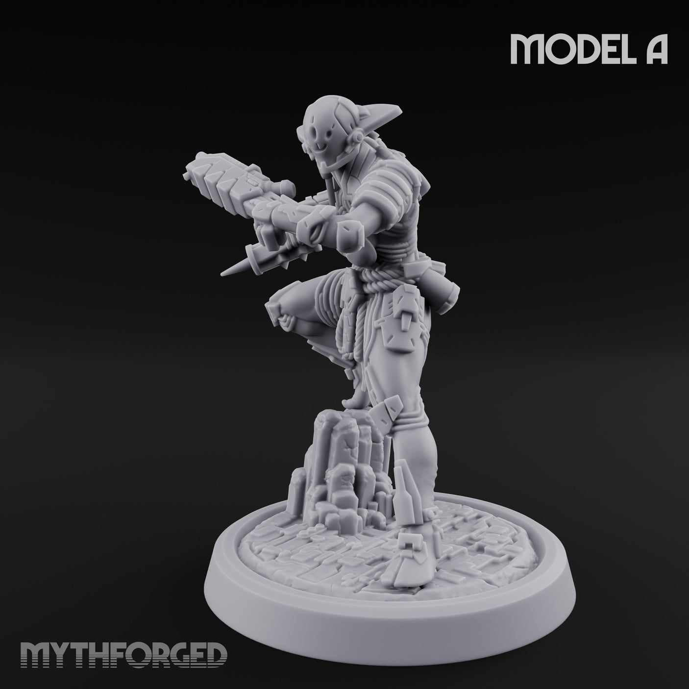 Gun Running Goblin Trooper A Miniature for Dungeons and Dragons, Pathfinder or other TTRPGs