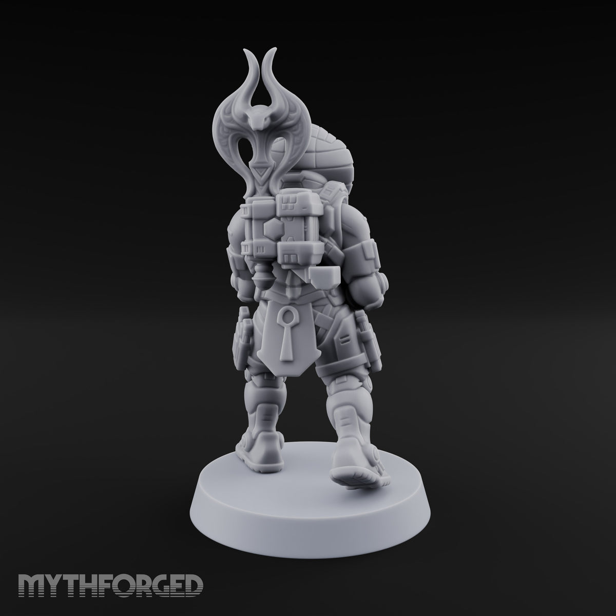 Hood Flared, Safety Off Yuan-ti Pureblood Cobra Soldier with Sci-Fi Rifle — 1