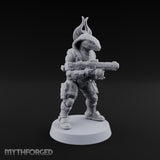 Hood Flared, Safety Off Yuan-ti Pureblood Cobra Soldier with Sci-Fi Rifle — 2