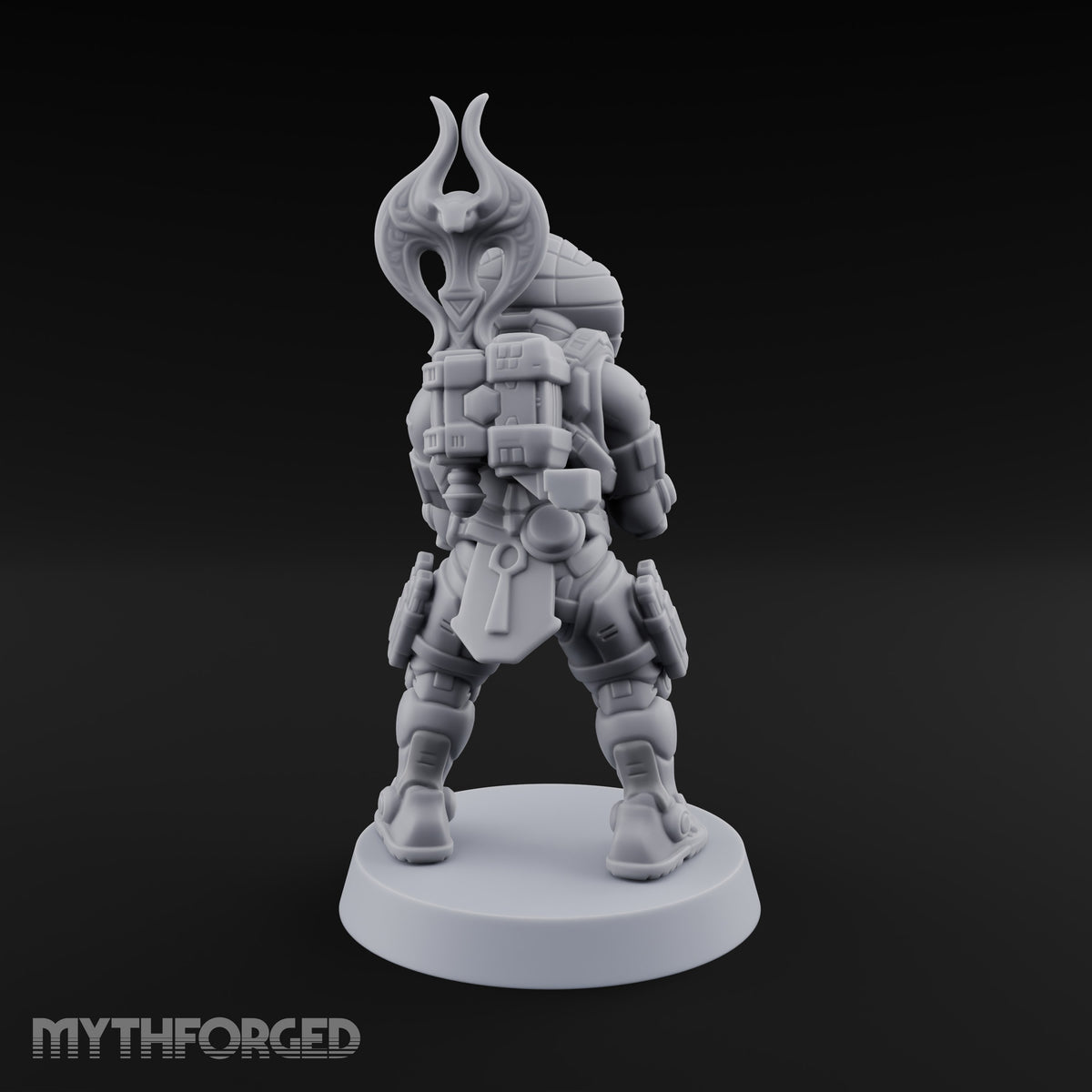 Hood Flared, Safety Off Yuan-ti Pureblood Cobra Soldier with Sci-Fi Rifle — 2