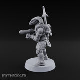 Hood Flared, Safety Off Yuan-ti Pureblood Cobra Soldier with Sci-Fi Rifle — 2
