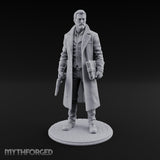 Gun-Toting Dossier-Clutching Human Investigator Miniature for Dungeons and Dragons, Pathfinder or other TTRPGs