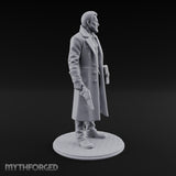 Gun-Toting Dossier-Clutching Human Investigator Miniature for Dungeons and Dragons, Pathfinder or other TTRPGs