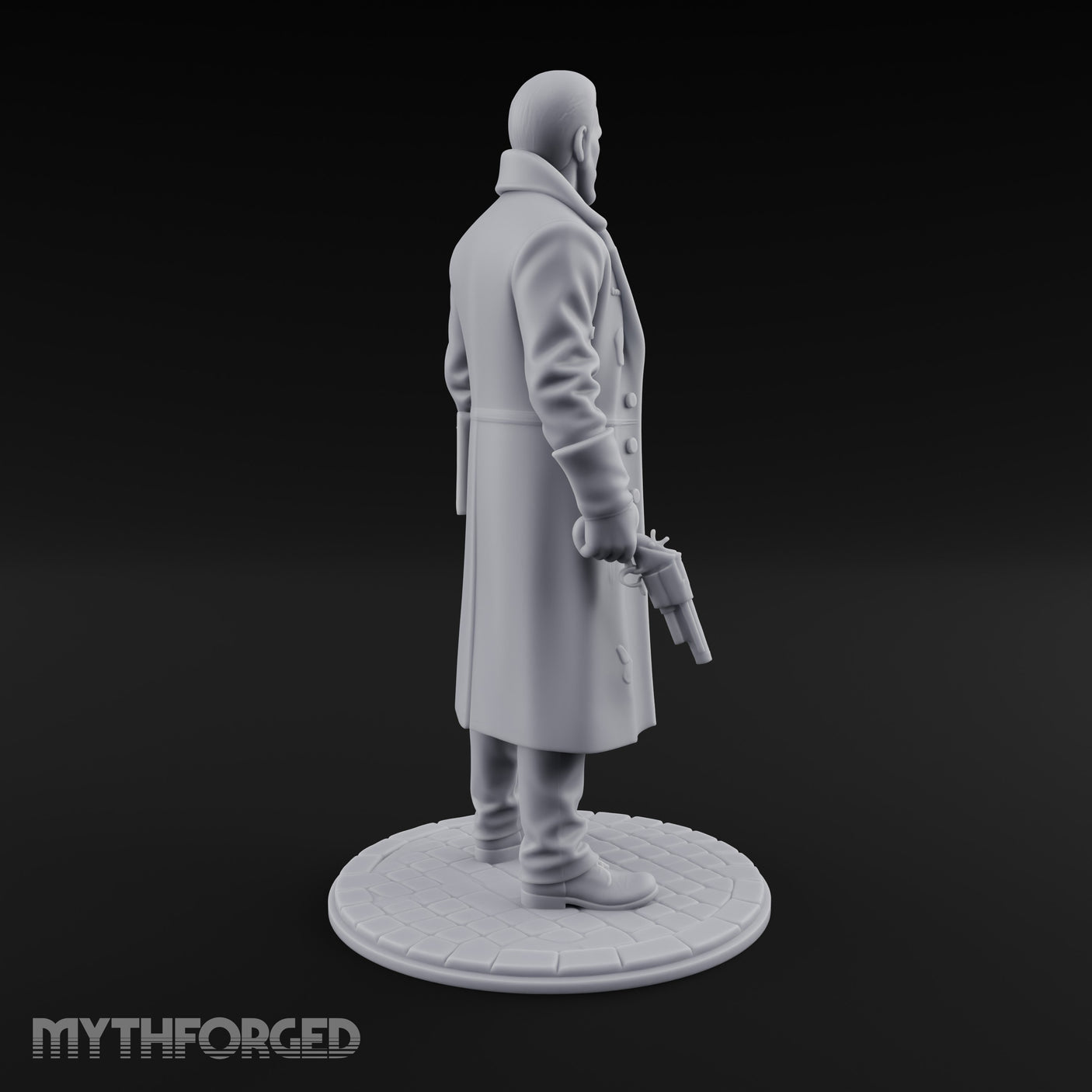Gun-Toting Dossier-Clutching Human Investigator Miniature for Dungeons and Dragons, Pathfinder or other TTRPGs