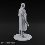 Gun-Toting Dossier-Clutching Human Investigator Miniature for Dungeons and Dragons, Pathfinder or other TTRPGs