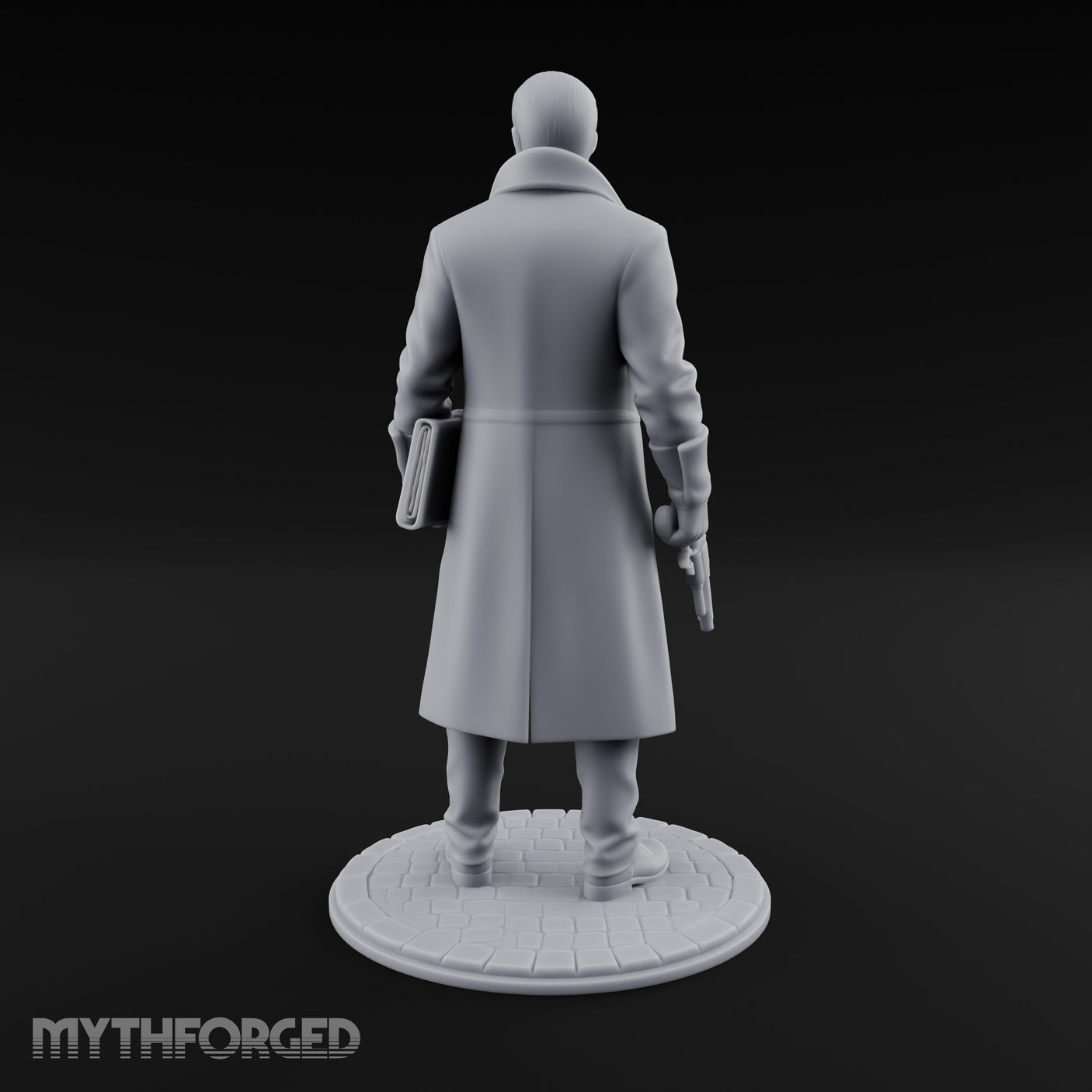 Gun-Toting Dossier-Clutching Human Investigator Miniature for Dungeons and Dragons, Pathfinder or other TTRPGs