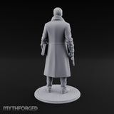 Gun-Toting Dossier-Clutching Human Investigator Miniature for Dungeons and Dragons, Pathfinder or other TTRPGs