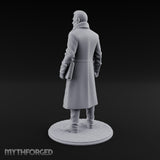 Gun-Toting Dossier-Clutching Human Investigator Miniature for Dungeons and Dragons, Pathfinder or other TTRPGs