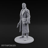 Gun-Toting Dossier-Clutching Human Investigator Miniature for Dungeons and Dragons, Pathfinder or other TTRPGs