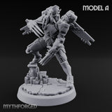 Gun Toting Leaping Warforged Trooper A Miniature for Dungeons and Dragons, Pathfinder or other TTRPGs