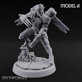 Gun Toting Leaping Warforged Trooper A Miniature for Dungeons and Dragons, Pathfinder or other TTRPGs