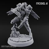 Gun Toting Leaping Warforged Trooper A Miniature for Dungeons and Dragons, Pathfinder or other TTRPGs