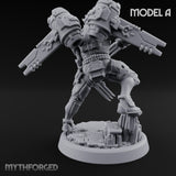 Gun Toting Leaping Warforged Trooper A Miniature for Dungeons and Dragons, Pathfinder or other TTRPGs