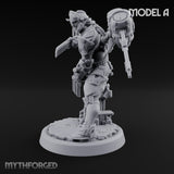Gun Toting Leaping Warforged Trooper A Miniature for Dungeons and Dragons, Pathfinder or other TTRPGs