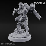 Gun Toting Leaping Warforged Trooper A Miniature for Dungeons and Dragons, Pathfinder or other TTRPGs