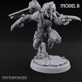 Gun Toting Leaping Warforged Trooper B Miniature for Dungeons and Dragons, Pathfinder or other TTRPGs