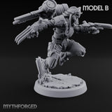 Gun Toting Leaping Warforged Trooper B Miniature for Dungeons and Dragons, Pathfinder or other TTRPGs