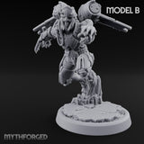 Gun Toting Leaping Warforged Trooper B Miniature for Dungeons and Dragons, Pathfinder or other TTRPGs