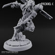 Gun Toting Leaping Warforged Trooper C Miniature for Dungeons and Dragons, Pathfinder or other TTRPGs