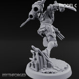 Gun Toting Leaping Warforged Trooper C Miniature for Dungeons and Dragons, Pathfinder or other TTRPGs