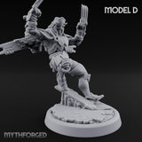 Gun Toting Leaping Warforged Trooper D Miniature for Dungeons and Dragons, Pathfinder or other TTRPGs