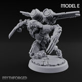 Gun Toting Leaping Warforged Trooper E Miniature for Dungeons and Dragons, Pathfinder or other TTRPGs