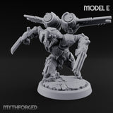 Gun Toting Leaping Warforged Trooper E Miniature for Dungeons and Dragons, Pathfinder or other TTRPGs