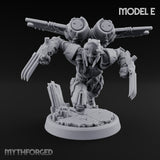 Gun Toting Leaping Warforged Trooper E Miniature for Dungeons and Dragons, Pathfinder or other TTRPGs