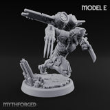 Gun Toting Leaping Warforged Trooper E Miniature for Dungeons and Dragons, Pathfinder or other TTRPGs