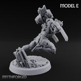 Gun Toting Leaping Warforged Trooper E Miniature for Dungeons and Dragons, Pathfinder or other TTRPGs