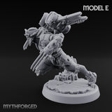 Gun Toting Leaping Warforged Trooper E Miniature for Dungeons and Dragons, Pathfinder or other TTRPGs