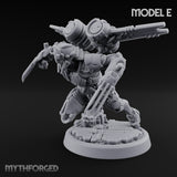 Gun Toting Leaping Warforged Trooper E Miniature for Dungeons and Dragons, Pathfinder or other TTRPGs