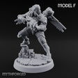 Gun Toting Leaping Warforged Trooper F Miniature for Dungeons and Dragons, Pathfinder or other TTRPGs