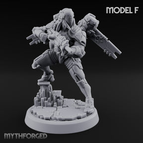 Gun Toting Leaping Warforged Trooper F Miniature for Dungeons and Dragons, Pathfinder or other TTRPGs