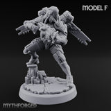 Gun Toting Leaping Warforged Trooper F Miniature for Dungeons and Dragons, Pathfinder or other TTRPGs