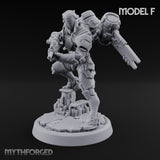 Gun Toting Leaping Warforged Trooper F Miniature for Dungeons and Dragons, Pathfinder or other TTRPGs